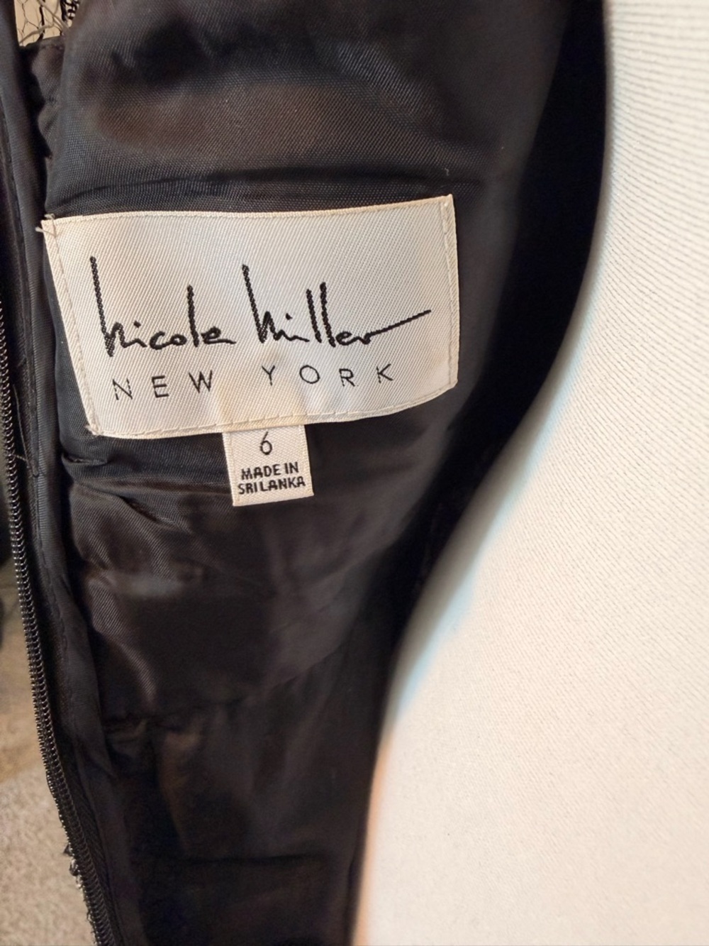 Nicole Miller Black Satin Lined Dress - Picture 5 of 5